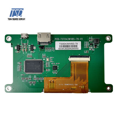 Antarmuka HDMI Resolusi 800x480 Layar LCD TFT 4,3 Inci ST7262E43